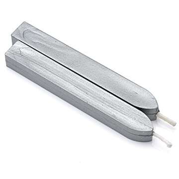 Yoption Sealing Wax Sticks with Wicks Antique Fire Manuscript Sealing Wax for Wax Seal Stamp (Silver)