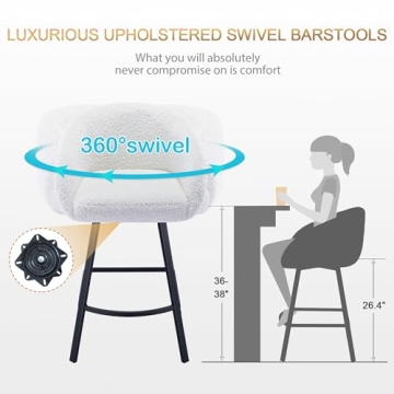 Zesthouse Swivel Counter Stools Set of 2 for Modern Kitchen