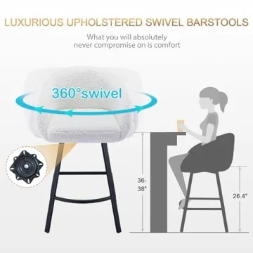 Zesthouse Swivel Counter Stools Set of 2 for Modern Kitchen