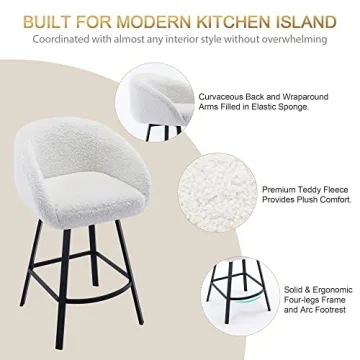 Zesthouse Swivel Counter Stools Set of 2 for Modern Kitchen