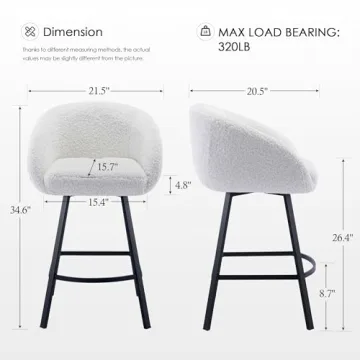Zesthouse Swivel Counter Stools Set of 2 for Modern Kitchen