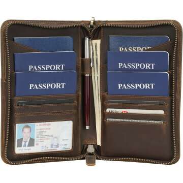 Full Grain Leather Passport Holder & Wallet for Travel