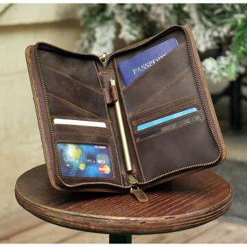 Full Grain Leather Passport Holder & Wallet for Travel