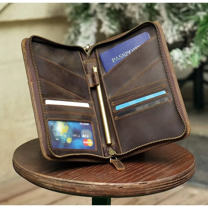 Full Grain Leather Passport Holder & Wallet for Travel