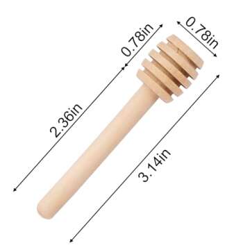 3 Inch Honey Dipper Sticks - 100PCS Wooden Honey Dipper, Mini Honeycomb Stick, Honey Stirrer Stick f...