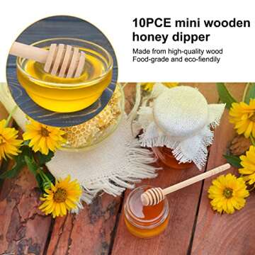 3 Inch Honey Dipper Sticks - 100PCS Wooden Honey Dipper, Mini Honeycomb Stick, Honey Stirrer Stick for Honey Jar Dispense Drizzle Honey and Wedding Party Gift