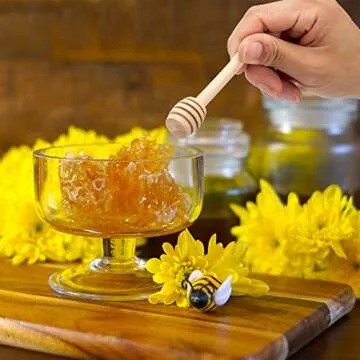 3 Inch Honey Dipper Sticks - 100PCS Wooden Honey Dipper, Mini Honeycomb Stick, Honey Stirrer Stick for Honey Jar Dispense Drizzle Honey and Wedding Party Gift