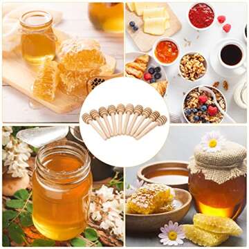 3 Inch Honey Dipper Sticks - 100PCS Wooden Honey Dipper, Mini Honeycomb Stick, Honey Stirrer Stick for Honey Jar Dispense Drizzle Honey and Wedding Party Gift