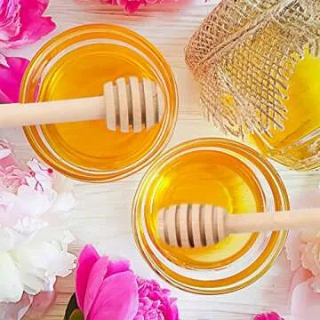 3 Inch Honey Dipper Sticks - 100PCS Wooden Honey Dipper, Mini Honeycomb Stick, Honey Stirrer Stick for Honey Jar Dispense Drizzle Honey and Wedding Party Gift