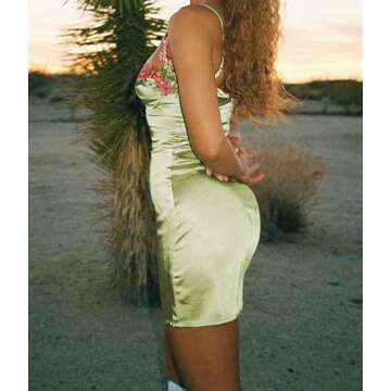 Juakoso Women Sexy Floral Lace Mini Dress Y2k Spaghetti Strap Patchwork Backless Bodycon Short Dress Party Nightwear