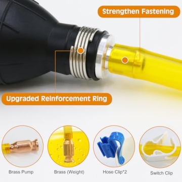 Gasoline Transfer Pump - Portable Hand Fuel Siphon Pump for Gasoline and Water