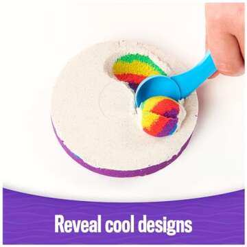 Kinetic Sand, Deluxe Swirl N’ Surprise Playset with 2.5lbs Play Sand (Red, Blue, Green, Yellow, White & Purple), 4 Tools, Sensory Toys for Kids