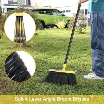 KeFanta Outdoor Broom for Floor Cleaning,58" Heavy-Duty Commercial Broom for Sweeping Concrete Courtyard Garage Patio Indoor Home Kitchen Office Lobby