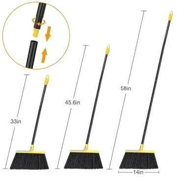 KeFanta Outdoor Broom for Floor Cleaning,58" Heavy-Duty Commercial Broom for Sweeping Concrete Courtyard Garage Patio Indoor Home Kitchen Office Lobby