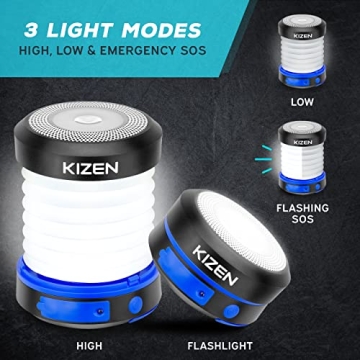 KIZEN Solar Lantern - Rechargeable, Compact, Bright Light