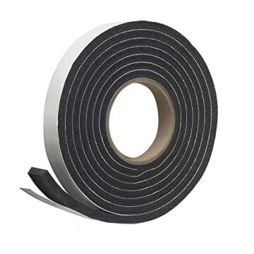 Frost King R338H Self-Stick Rubber Foam Weatherseal, 3/8"W, 3/16"T, Black|Blacks