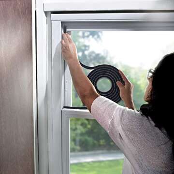 Frost King R338H Self-Stick Rubber Foam Weatherseal, 3/8"W, 3/16"T, Black|Blacks