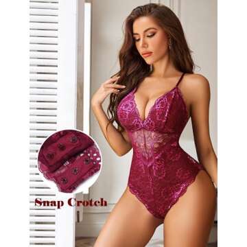 Avidlove Valentines Day Lingerie Red Plus Size Womens Lingeries Sexy Bodysuit Teddy Lace Body Suits ...