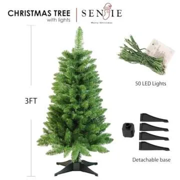 Compact 3FT Christmas Tree with 160 Tips for Decor