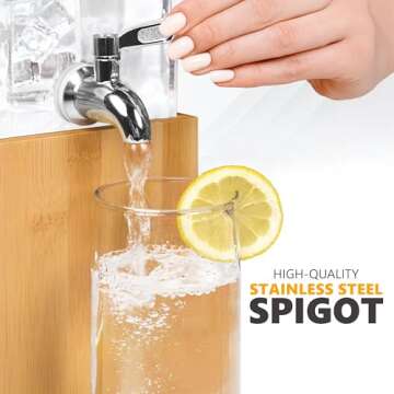 Ksestor Acrylic Drink Dispenser - 1.25 Gallon - Stylish Party Beverage Dispenser with Stand for Easy...