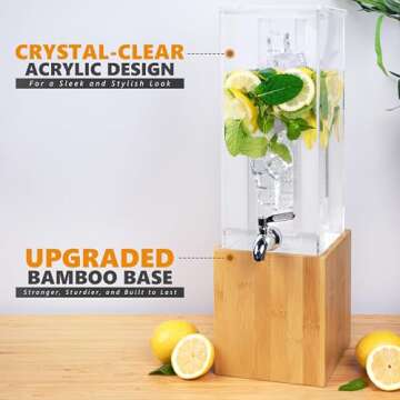 Ksestor 1.25 Gallon Acrylic Drink Dispenser for Parties