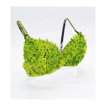 Anlydia Women's Sparkle Glitter Bra Top Rave Dance Belly Dancing Crop Tops Costume Clubwear Green