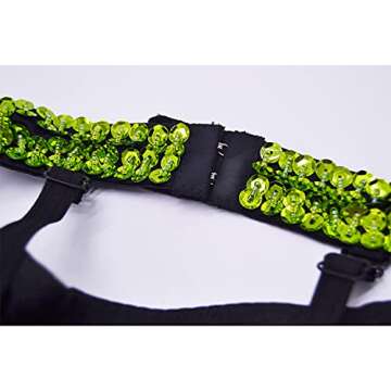 Anlydia Women's Sparkle Glitter Bra Top Rave Dance Belly Dancing Crop Tops Costume Clubwear Green