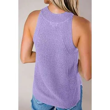 Imily Bela Womens Sweater Tank Summer Halter Tops Casual Sleeveless Shirts Loose Knit Cami