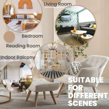 ZH4YOU Sherpa Accent Reading Chair with Ottoman