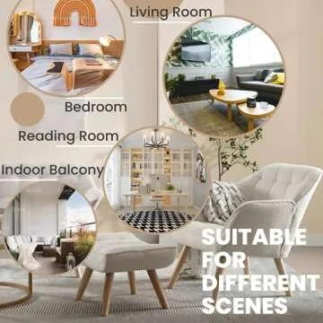 ZH4YOU Sherpa Accent Reading Chair with Ottoman