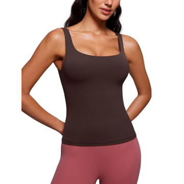 CRZ YOGA Butterluxe Women's Workout Tank Top - Soft & Supportive Crop Top with Built-in Bra