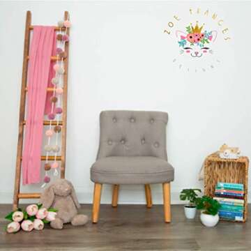 Pink Pom Pom Garland | Felt Ball Garland for Nursery, Baby Shower, Birthday and Valentine's Day | Boho Bedroom Decor for Girls | Blush Pink, Mauve and Mustard Gold