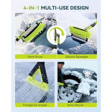 Upgraded 60'' Snow Brush & Shovel with 2 Ice Scrapers