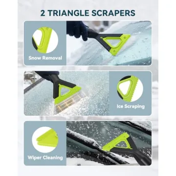 Upgraded 60'' Snow Brush & Shovel with 2 Ice Scrapers