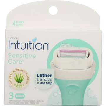 Schick Intuition Sensitive Skin Women's Razor Refills - 3 Pack with Vitamin E & Aloe
