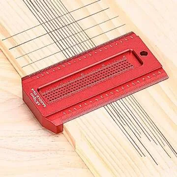 AKNgoes Woodworking Scriber Saddle T-Square Ruler 4in, T-Square for Carpenter Work, Layout and Measuring Tools