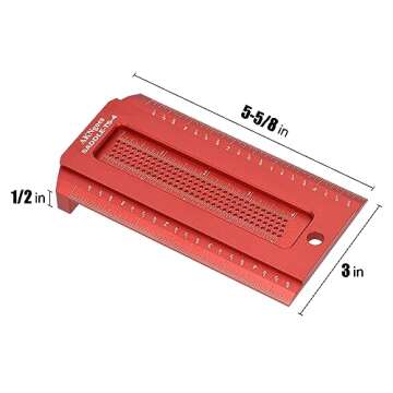 AKNgoes Woodworking Scriber Saddle T-Square Ruler 4in, T-Square for Carpenter Work, Layout and Measuring Tools