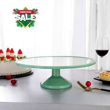 Elegant Jadeite Glass Cake Stand for Weddings and Parties