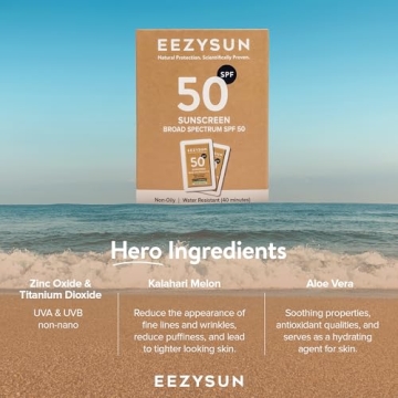 EEZYSUN SPF 50 Travel Size Sunscreen Pack | Aloe Vera Infused