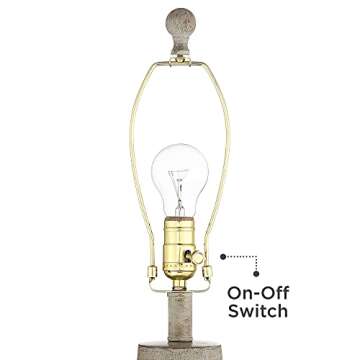 Regency Hill Glenn Rustic Country Cottage Style Table Lamps 27" Tall Set of 2 Southwest Urn Neutral Fabric Drum Shade Decor for Living Room Bedroom House Bedside Nightstand Home Office