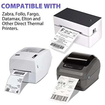 LotFancy 4x6 Direct Thermal Shipping Labels, 1000 Thermal Labels Fanfold with Perforated and Strong Adhesive, White Mailing Labels Compatible with Zebra, Rollo Thermal Printer