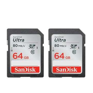 SanDisk Ultra 64GB 2‑pack SDXC UHS-I Class 10 Memory Card