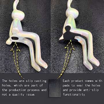 Jubiluxor 3-Piece Rabbit Decor Sculptures - Home, Office, Living Room, Bedroom - Accents, Decorations, Figurines - Small Statues for Bookshelf, Desk - Ideal Gifts (Gold, Silver, White)