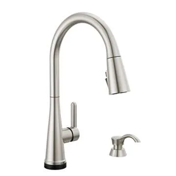 Delta 19826TZ-SPSD-DST Greydon Touch2O Single Handle Pull Down Sprayer Kitchen Faucet with ShieldSpray Technology in SpotShield Stainless Steel (Soap Dispenser and Deck Plate Included)