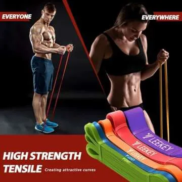 LEEKEY Resistance Bands, Exercise Bands Pull Up Assist Bands - Workout Bands Set - Mobility Band Powerlifting Bands for Men and Women Fitness Training, Physical Therapy,Home Workouts