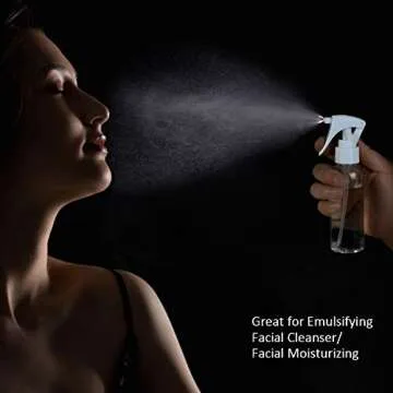 Travel Size Spray Bottle, 3.4oz/100ml Plastic Fine Mist Spray Bottle Set, Refillable Liquid Containers, 3pcs Clear Trigger Sprayer with Funnel and Labels for Styling Kitchen Home Office Cleaning