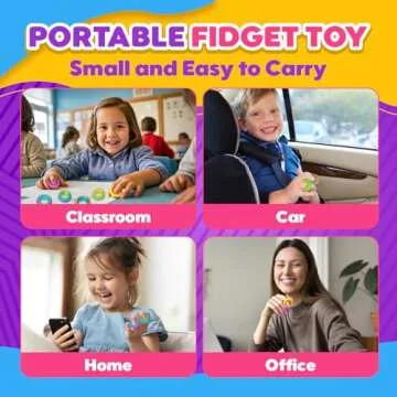 Fidget Toys Sensory Rings for Kids: 12 Pack Finger Spinner Rings - Texture Stress Toys for Kids Autism Calming - Fun Fidgets for Student Classroom Prize Stocking Stuffers