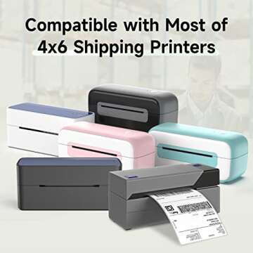 Phomemo 4X6'' Thermal Shipping Labels -Fan-Fold Labels-for Shipping Labels, Address, Mail, Product Logo Labels, 500pcs,Pink