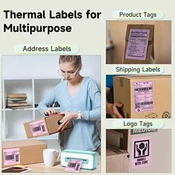 Shop Phomemo Pink Thermal Shipping Labels 4X6'' 500pcs