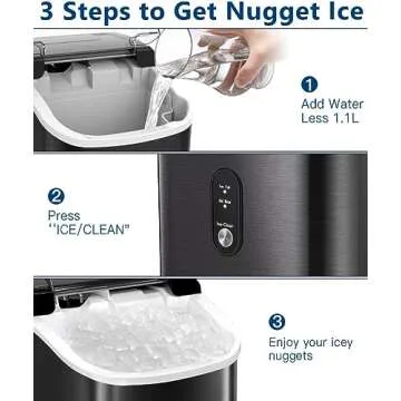 Kndko Nugget Ice Maker Countertop, Portable Crushed Pebble Ice Machine, Self Cleaning Ice Makers with One-Click Operation, Soft Chewable Ice in 6 Mins, 35Lbs/24H with Ice Scoop for Home Bar Camping RV